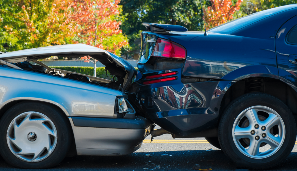 car rear-ends another car causing an accident